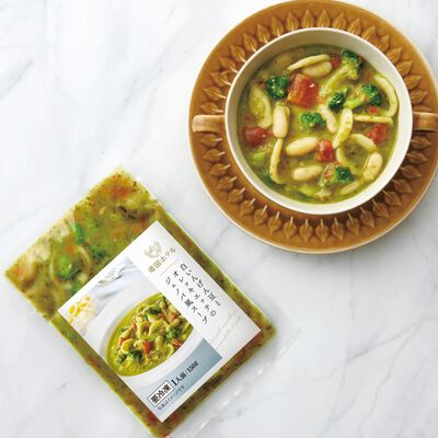 白いんげん豆とオレッキエッテのジェノバ風スープ（OJ-12）1袋（冷凍食品）